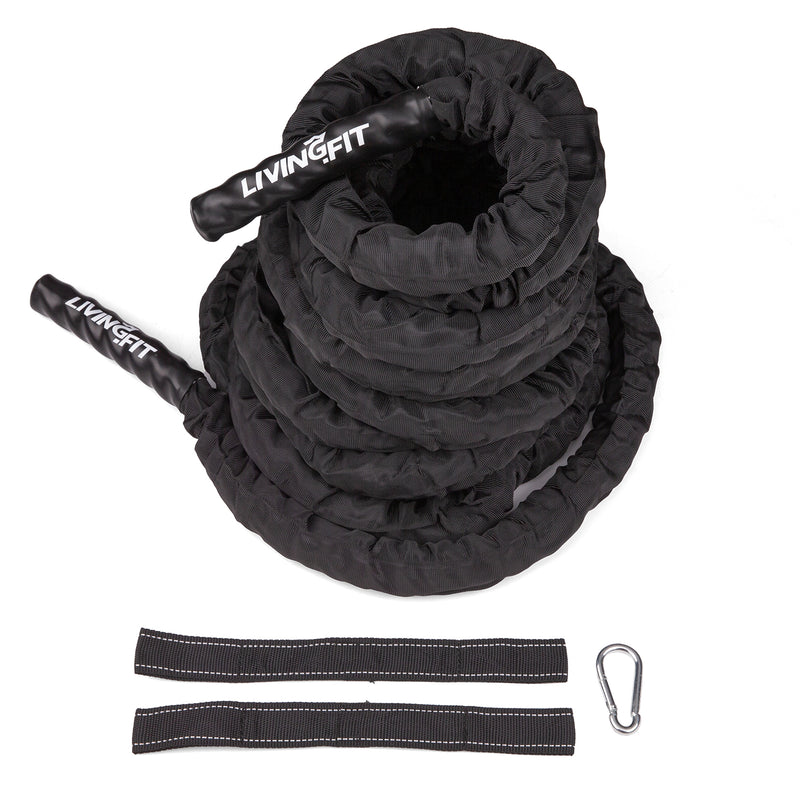 Load image into Gallery viewer, Living.Fit - Battle Ropes - Canvas Covered - 1.5 Inch Diameter