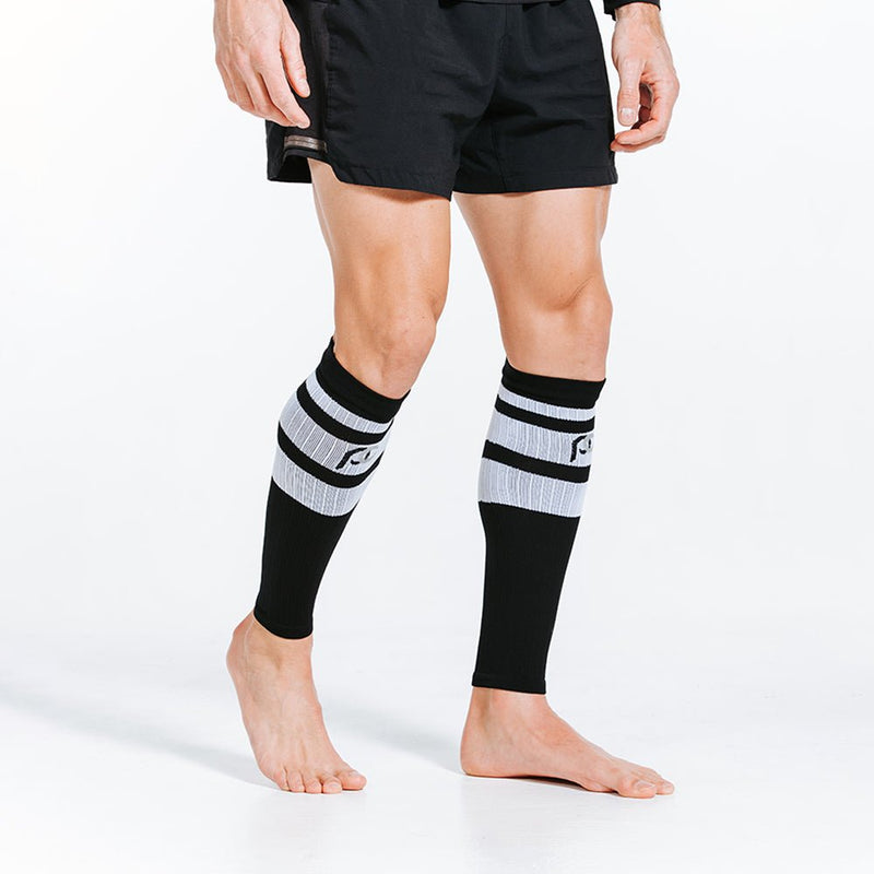 Load image into Gallery viewer, Pro Compression - Calf Sleeves, Black Classic Stripe
