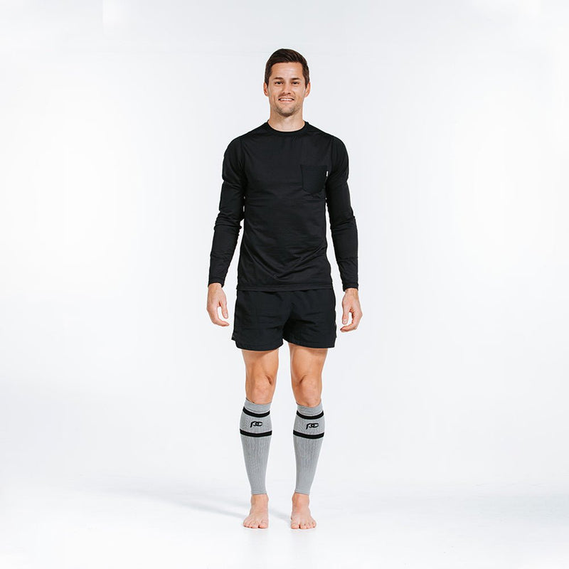 Load image into Gallery viewer, Pro Compression - Calf Sleeves, Grey with Black Stripes