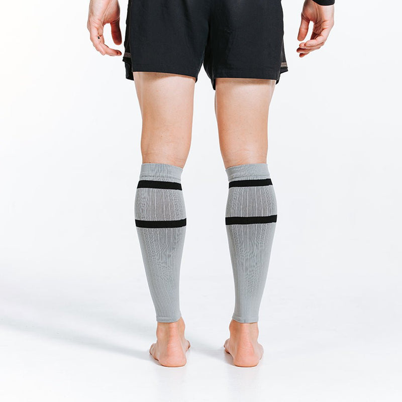 Load image into Gallery viewer, Pro Compression - Calf Sleeves, Grey with Black Stripes