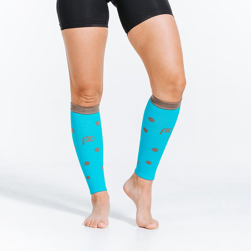 Load image into Gallery viewer, Pro Compression - Calf Sleeves, Taupe Dots