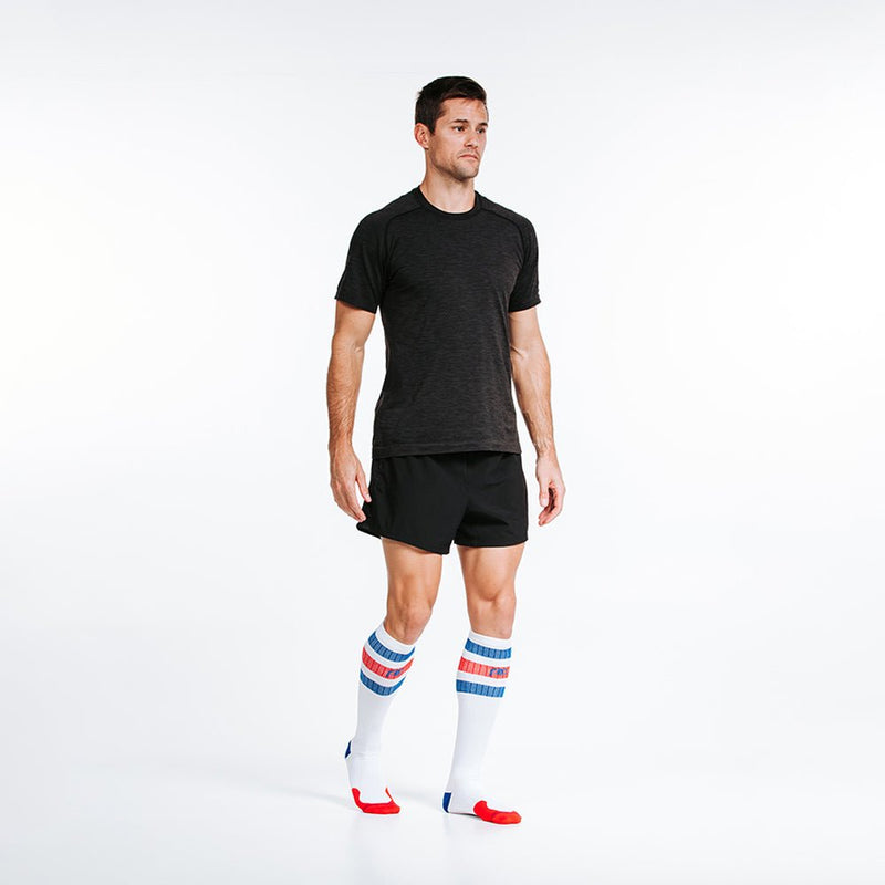 Load image into Gallery viewer, Pro Compression - Marathon, White, Red and Blue Stripe