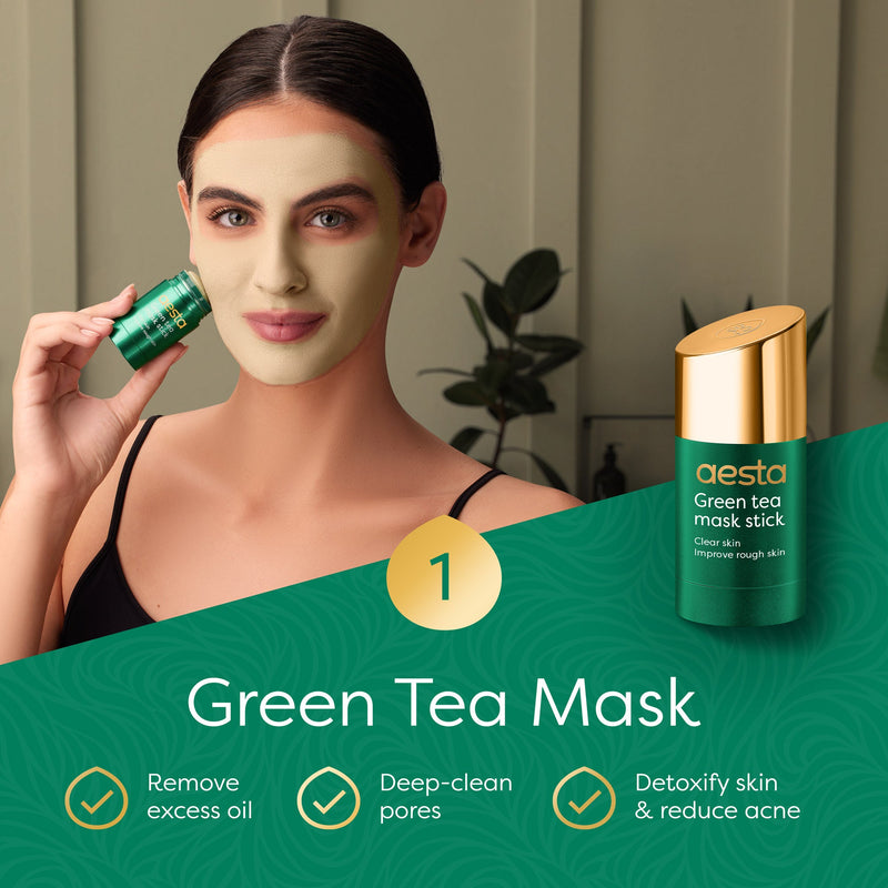 Load image into Gallery viewer, Reathlete - Aesta Green Tea Mask Stick + Hyaluronic Acid Serum for Face Treatment | Gradual Blackhead Remover | Pore-Cleaning, Detoxifying Face Mask, Skin Care Face Serum w/ Anti Aging and Anti Wrinkle Effects