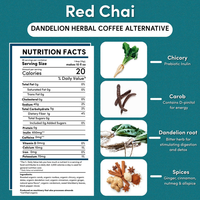 Load image into Gallery viewer, Teeccino - Dandelion Red Chai Herbal Coffee