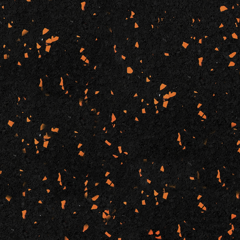 Load image into Gallery viewer, Black rubber gym flooring with orange speckles