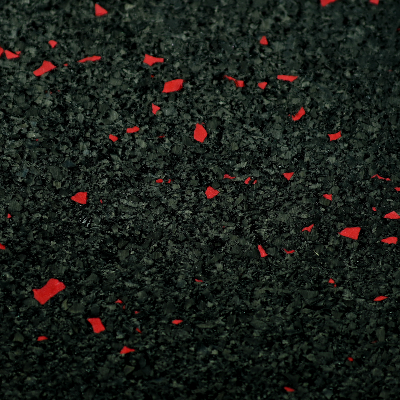 Load image into Gallery viewer, Black rubber gym flooring with red specks
