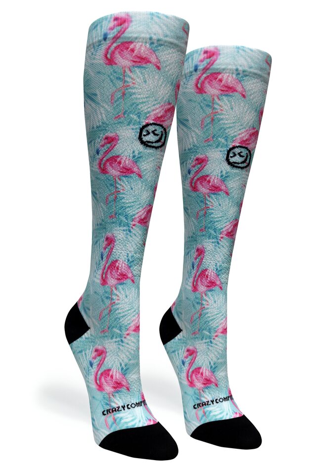 Load image into Gallery viewer, Crazy Compression - Tropical Flamingo - (Standard & Extra Wide)