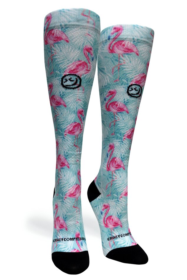 Load image into Gallery viewer, Crazy Compression - Tropical Flamingo - (Standard & Extra Wide)