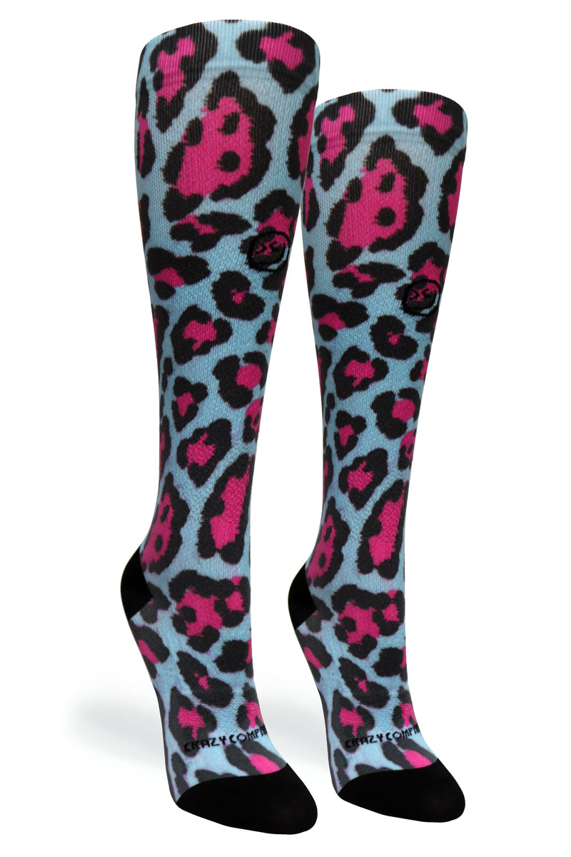 Load image into Gallery viewer, Crazy Compression - Cheetah Blue - (Standard & Extra Wide)