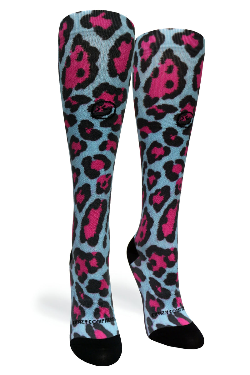 Load image into Gallery viewer, Crazy Compression - Cheetah Blue - (Standard & Extra Wide)