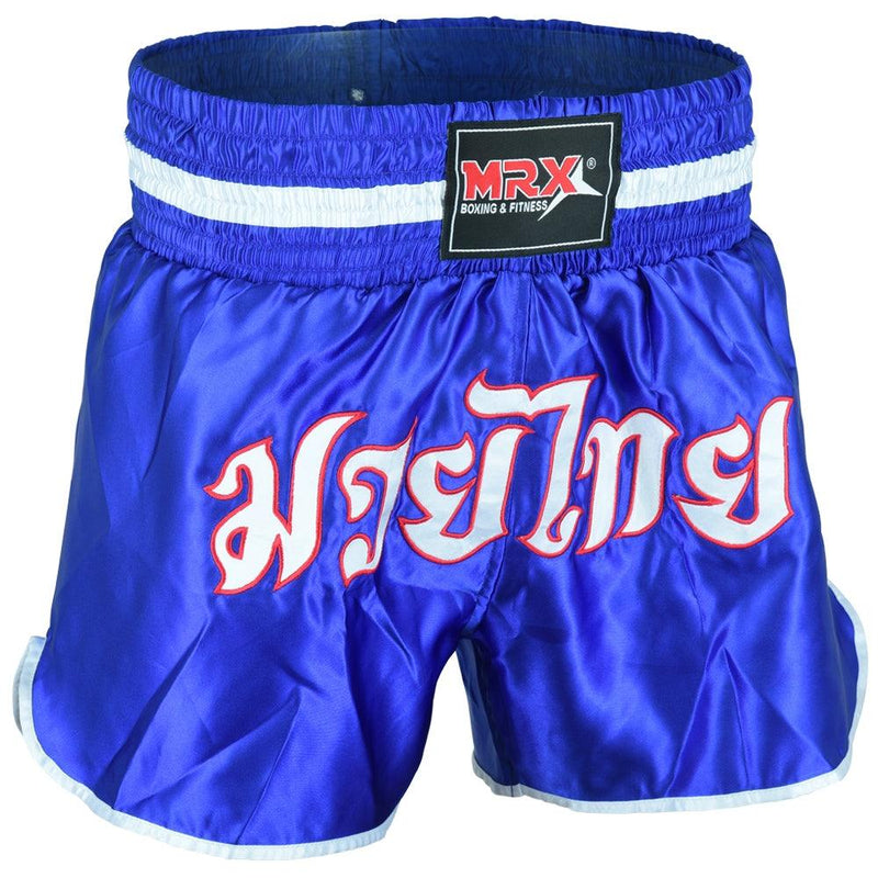 Load image into Gallery viewer, MRX Products - MRX Muay Thai Shorts Kickboxing Fighting Shorts for Men and Women Blue - White -1305