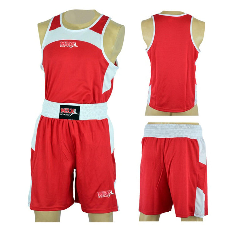 Load image into Gallery viewer, MRX - Men's Boxing Uniform Set for Training or Fighting Jersey & Shorts All Sizes - Red-1362 / S