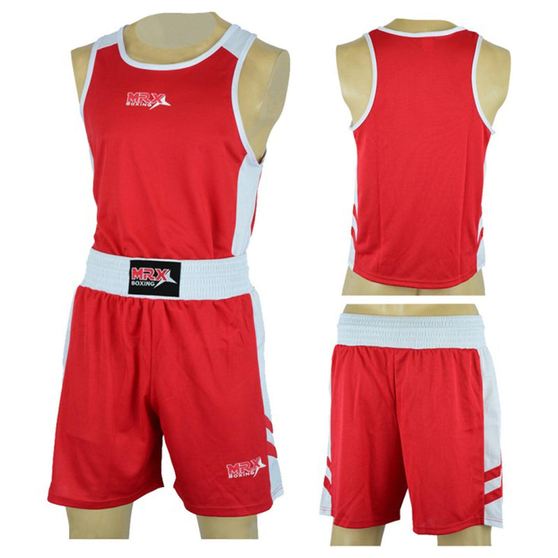 Load image into Gallery viewer, MRX - Men's Boxing Uniform Set for Training or Fighting Jersey & Shorts All Sizes - Red-1363 / S