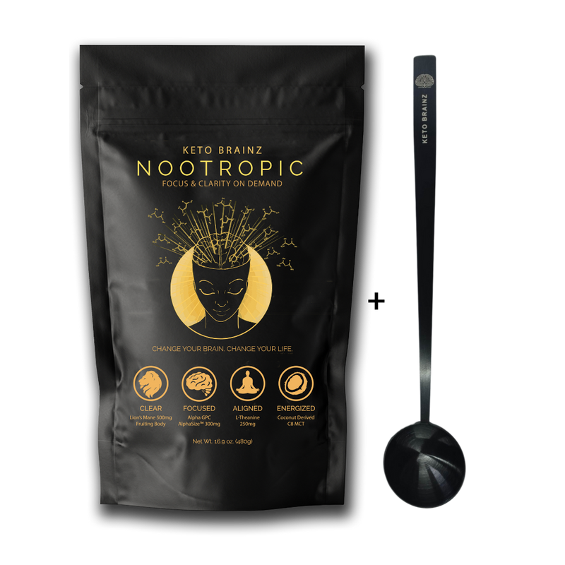 Load image into Gallery viewer, Keto Brainz Nootropics - In KBZ Long Handled Spoon+ Keto Brainz Nootropic Creamer Properly Capitalize The First Letter Of Every Word