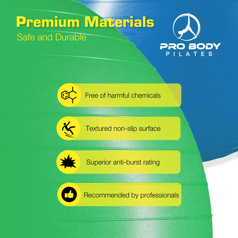 Load image into Gallery viewer, ProBody Pilates - Yoga Ball for Pregnancy, Fitness, Balance, Workout at Home, Office and Physical Therapy (Green)