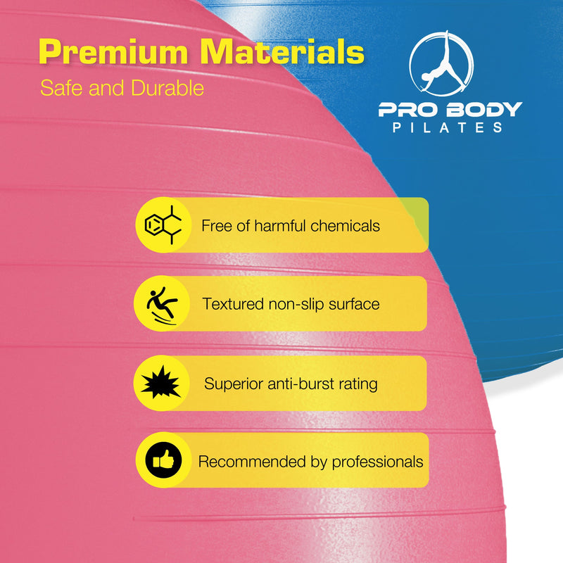 Load image into Gallery viewer, ProBody Pilates - Yoga Ball for Pregnancy, Fitness, Balance, Workout at Home, Office and Physical Therapy (Pink)