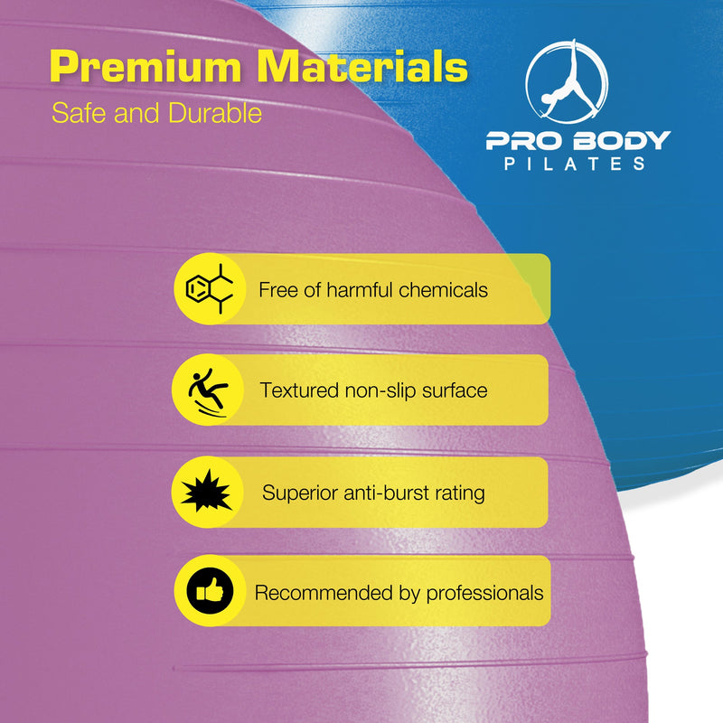 Load image into Gallery viewer, ProBody Pilates - Yoga Ball for Pregnancy, Fitness, Balance, Workout at Home, Office and Physical Therapy (Purple)