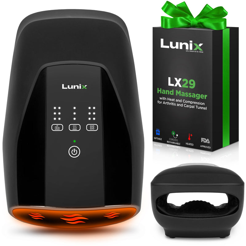 Load image into Gallery viewer, Lunix - LX29 Hand Massager with Heat & Air Compression, Charcoal Black