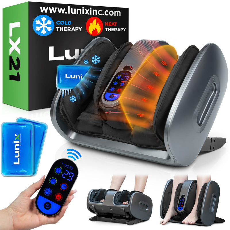 Load image into Gallery viewer, Lunix - LX21 Foot and Calf Massager with Remote, Neuropathy & Plantar Fasciitis Relief, Granite Gray