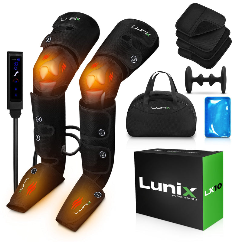 Load image into Gallery viewer, Lunix - LX10 FULL LEG COMPRESSION MASSAGER, WITH HOT/COLD PACK BLACK