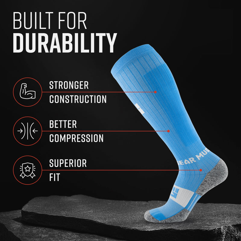 Load image into Gallery viewer, MudGear - Tall Compression Socks (Neon Blue)