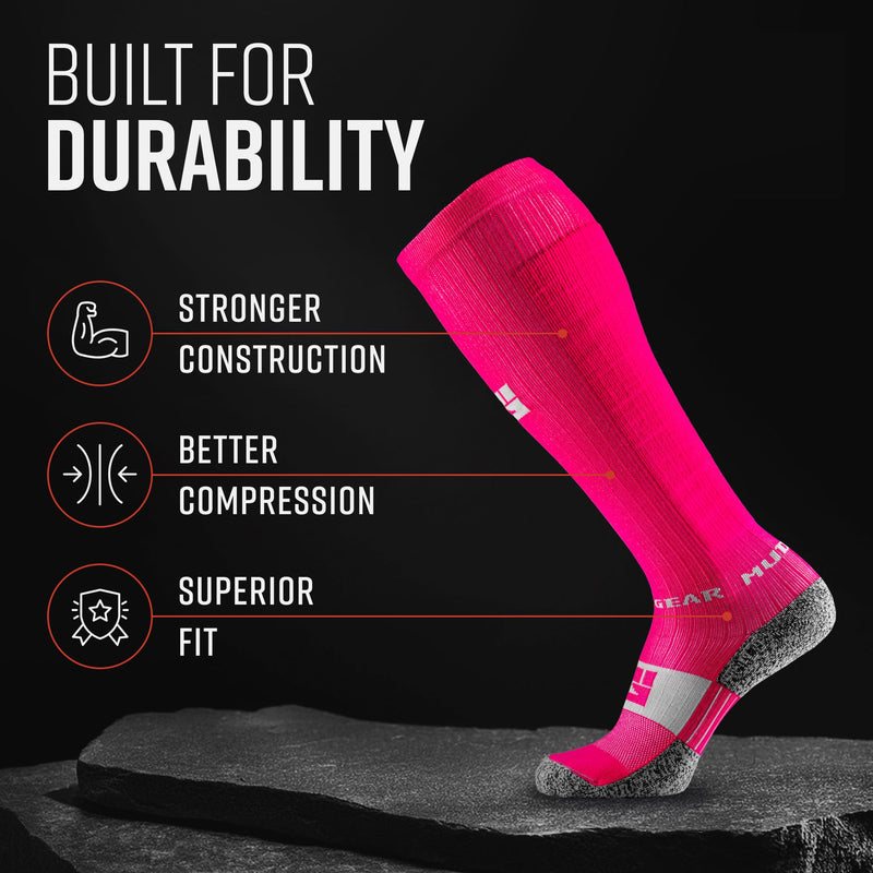 Load image into Gallery viewer, MudGear - Tall Compression Socks (Pink/Gray)