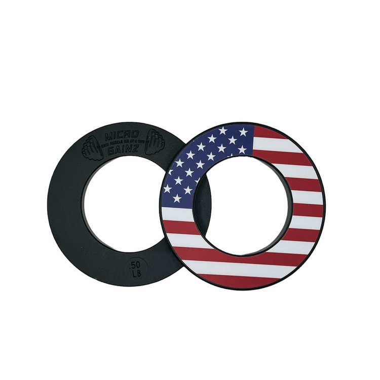 Load image into Gallery viewer, Micro Gainz - Us Flag Plate Snacks Vinyl Plate Decal for Micro Weight Plates