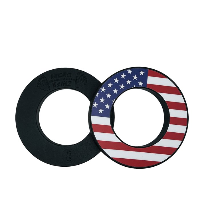 Load image into Gallery viewer, Micro Gainz - Us Flag Plate Snacks Vinyl Plate Decal for Micro Weight Plates