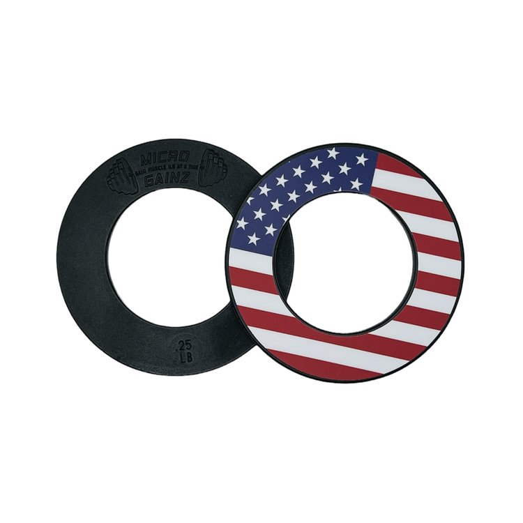 Load image into Gallery viewer, Micro Gainz - Us Flag Plate Snacks Vinyl Plate Decal for Micro Weight Plates