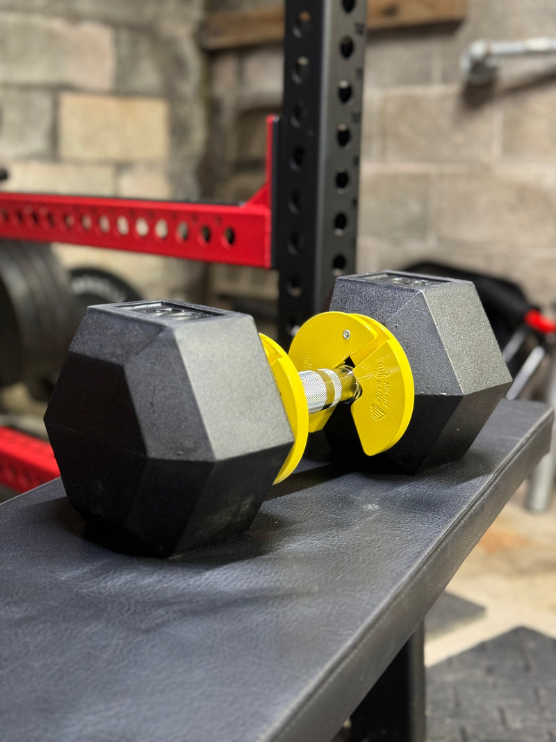 Load image into Gallery viewer, Micro Gainz - yellow 1.25lb dumbbell fractional weight plates