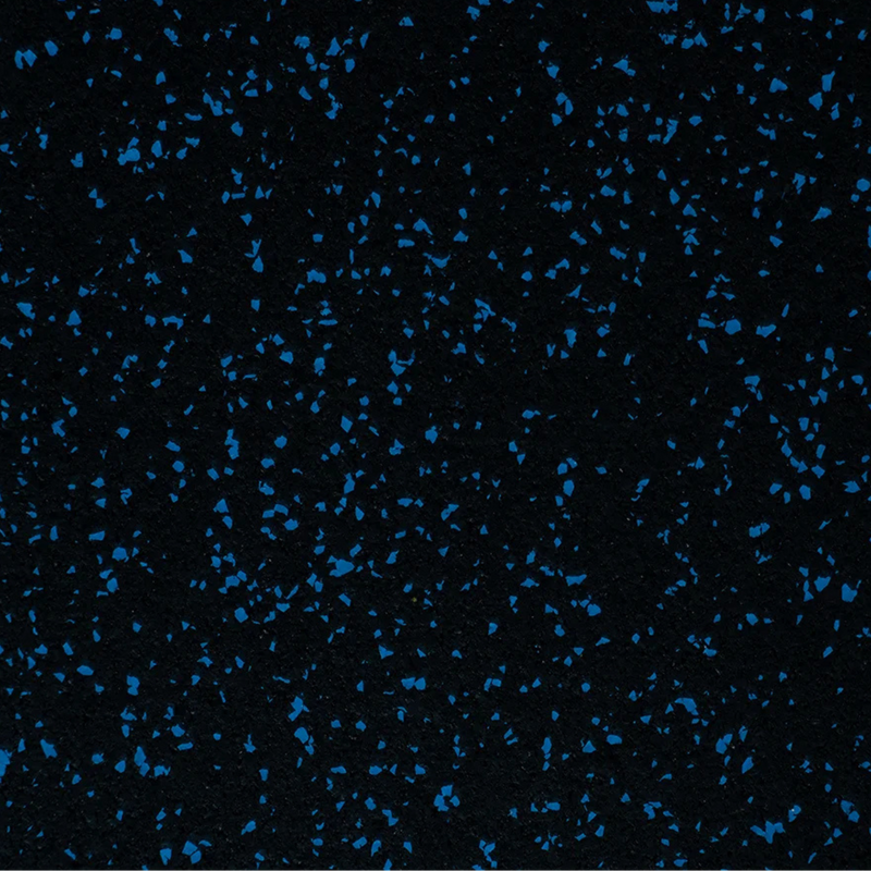 Load image into Gallery viewer, Black rubber gym flooring with 20% blue speckles