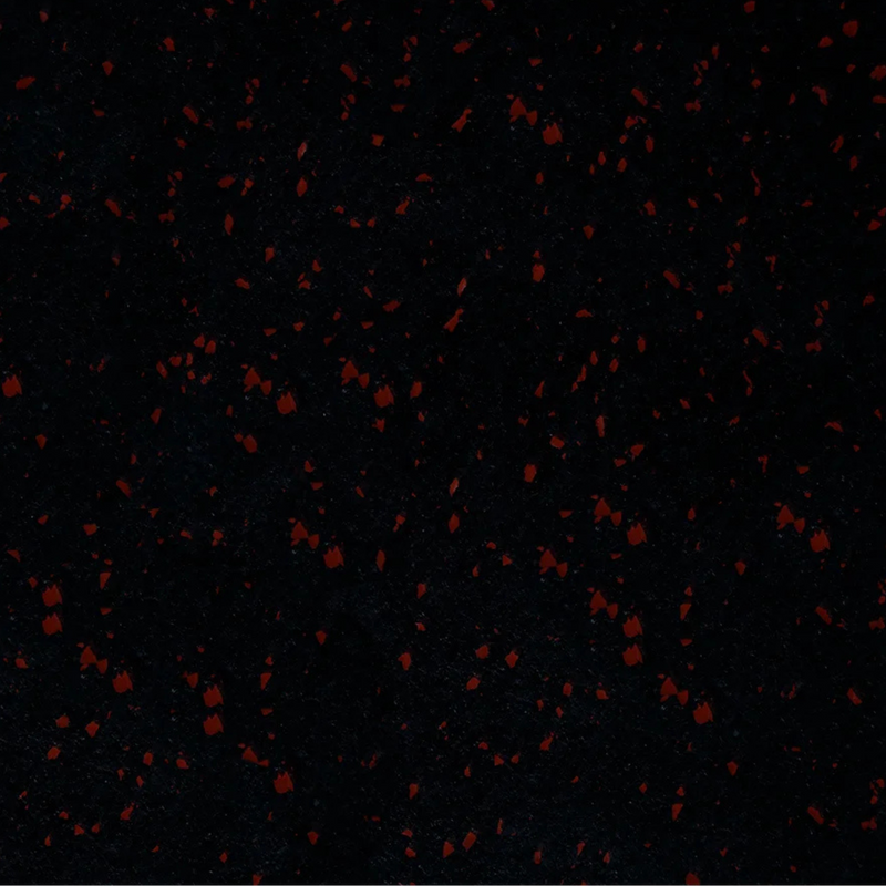 Load image into Gallery viewer, Black rubber gym flooring with 20% red speck shapes