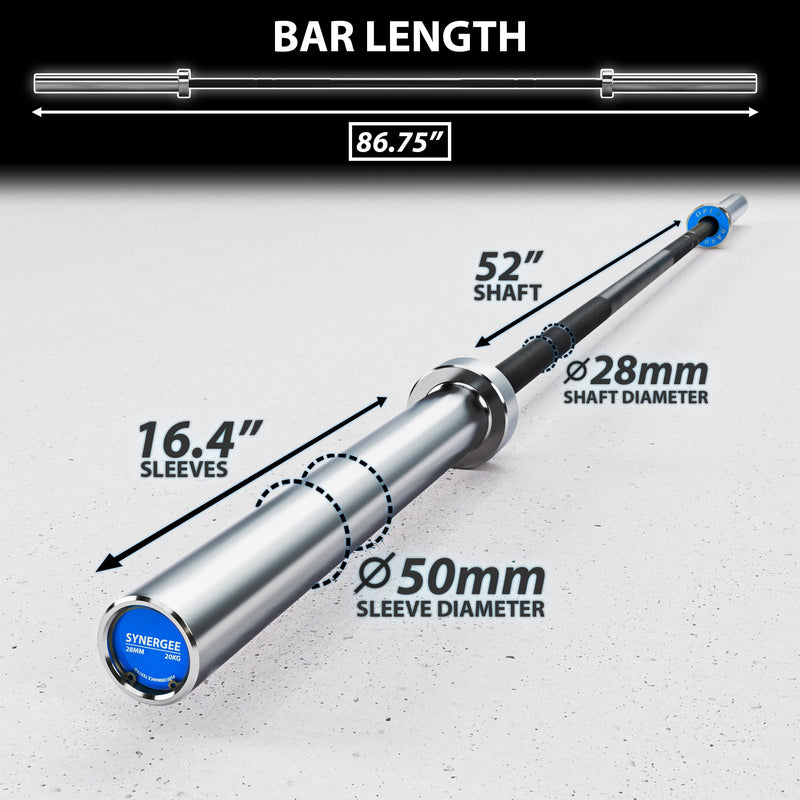 Load image into Gallery viewer, Synergee - Open Barbell (15 kg / 20 kg, 1000 lb Capacity)
