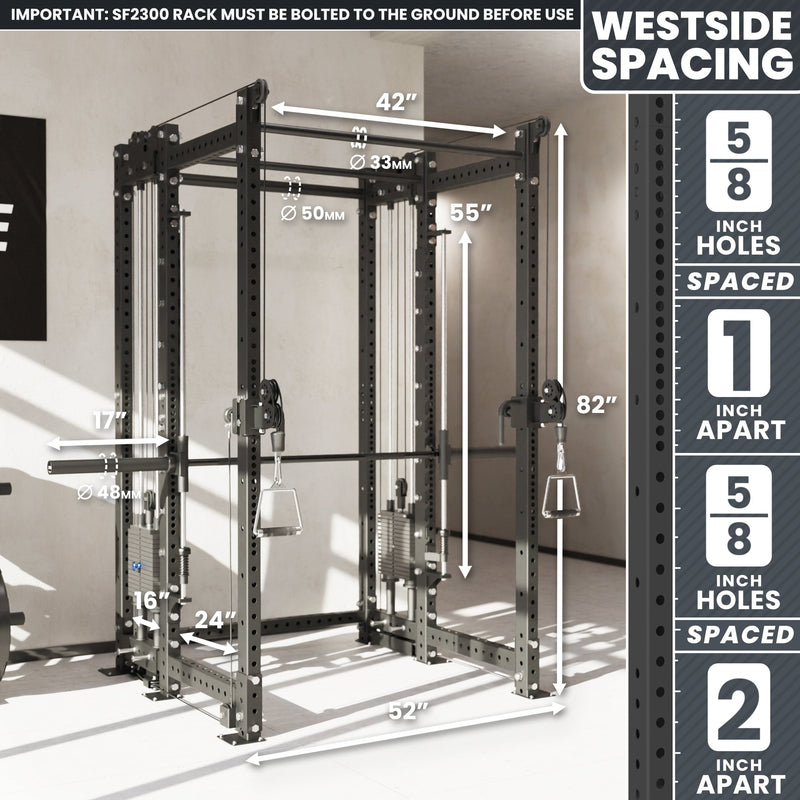 Load image into Gallery viewer, Synergee - 2300 Series Power Cage with Synchronized Loaded Cable Cross Overs and Smith Machine