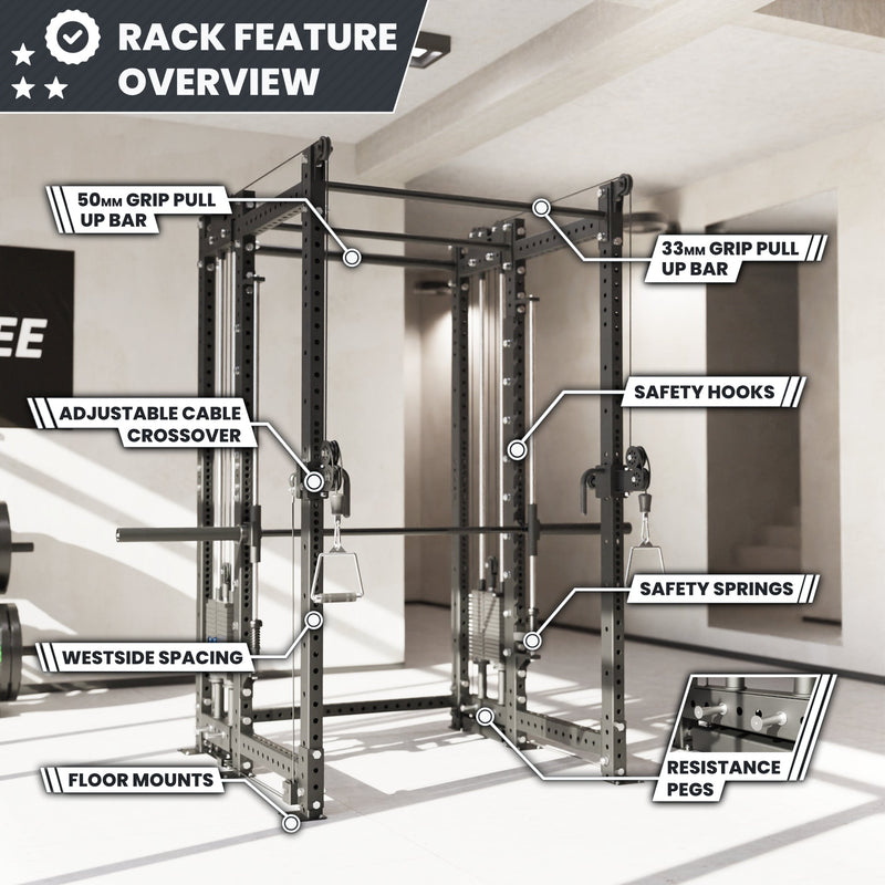Load image into Gallery viewer, Synergee - 2300 Series Power Cage with Synchronized Loaded Cable Cross Overs and Smith Machine