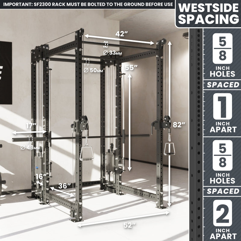 Load image into Gallery viewer, Synergee - 2300 Series Power Cage with Synchronized Loaded Cable Cross Overs and Smith Machine