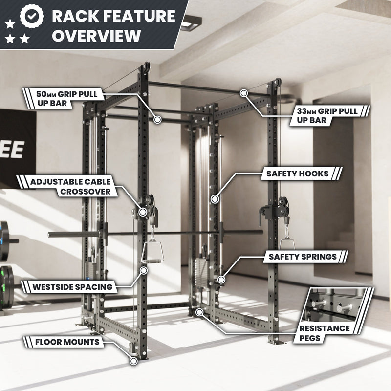Load image into Gallery viewer, Synergee - 2300 Series Power Cage with Synchronized Loaded Cable Cross Overs and Smith Machine