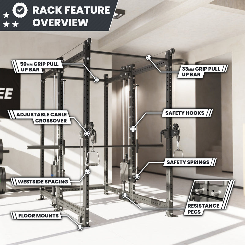 Load image into Gallery viewer, Synergee - 2300 Series Power Cage with Synchronized Loaded Cable Cross Overs and Smith Machine