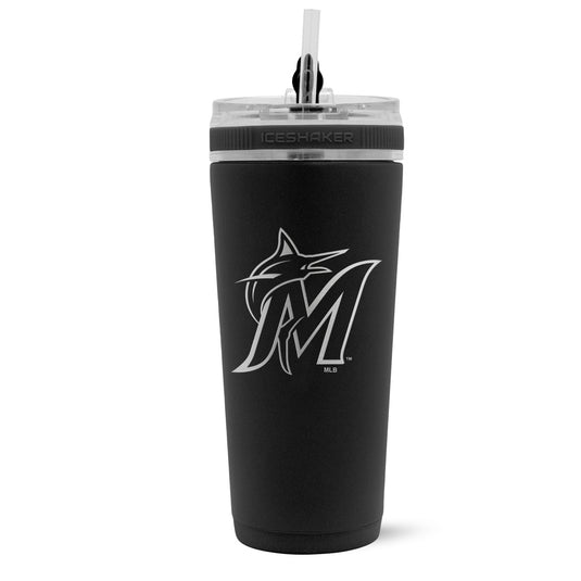 Ice Shaker - Officially Licensed Miami Marlins 26oz Flex Bottle