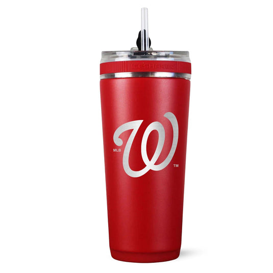 Ice Shaker - Officially Licensed Washington Nationals 26oz Flex Bottle - Full Logo