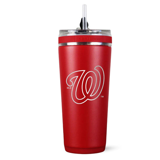 Ice Shaker - Officially Licensed Washington Nationals 26oz Flex Bottle - Inverted Logo