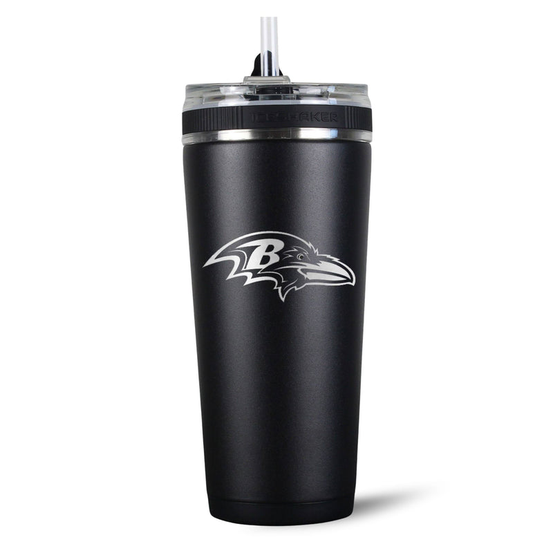 Load image into Gallery viewer, Ice Shaker - Officially Licensed Baltimore Ravens 26oz Flex Bottle