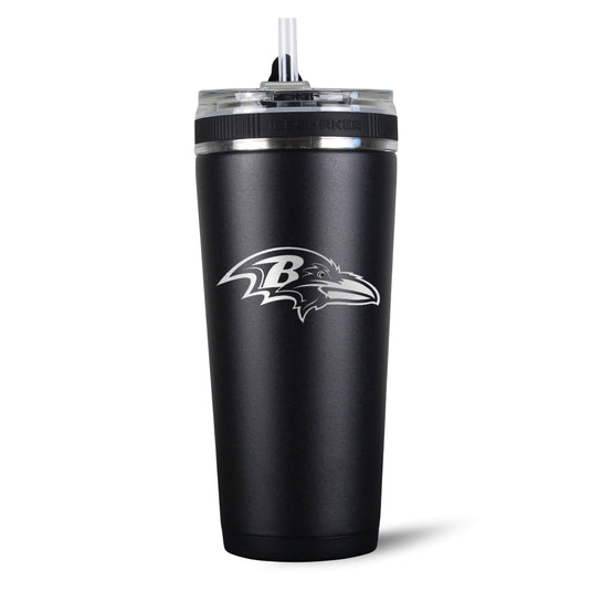 Ice Shaker - Officially Licensed Baltimore Ravens 26oz Flex Bottle