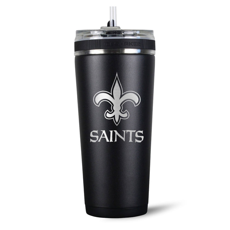 Load image into Gallery viewer, Ice Shaker - Officially Licensed New Orleans Saints 26oz Flex Bottle