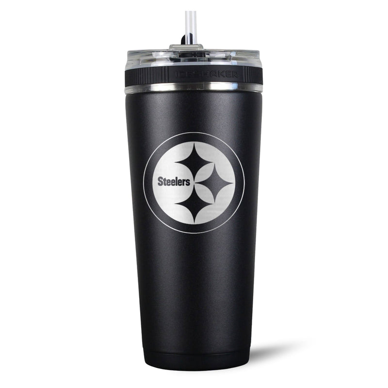 Load image into Gallery viewer, Ice Shaker - Officially Licensed Pittsburgh Steelers 26oz Flex Bottle