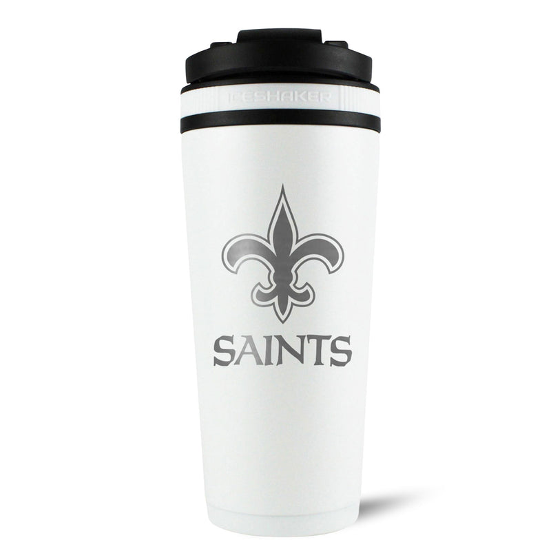 Load image into Gallery viewer, Ice Shaker - Officially Licensed New Orleans Saints 26oz Ice Shaker