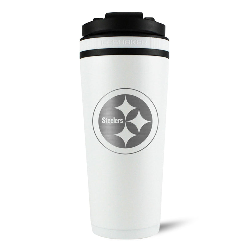 Load image into Gallery viewer, Ice Shaker - Officially Licensed Pittsburgh Steelers 26oz Ice Shaker - White