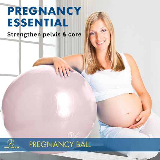 ProBody Pilates - Pregnancy Ball for Maternity, Labor and Birth. Includes Pregnancy Guide. (Rose)