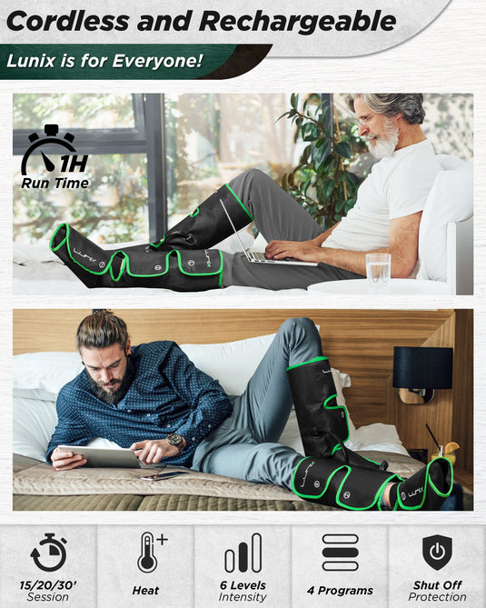 Lunix - LX1 FOOT AND CALF COMPRESSION MASSAGER GREEN
