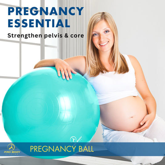 ProBody Pilates - Pregnancy Ball for Maternity, Labor and Birth. Includes Pregnancy Guide. (Aqua)